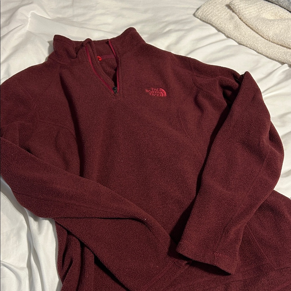 The North Face Maroon Zip-Up Sweater